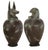 A pair of exquisite vintage hand-forged tin canopy jars. Duamutf (Jackal) and Kebekhsenuf (Falcon) A large-scale metal...