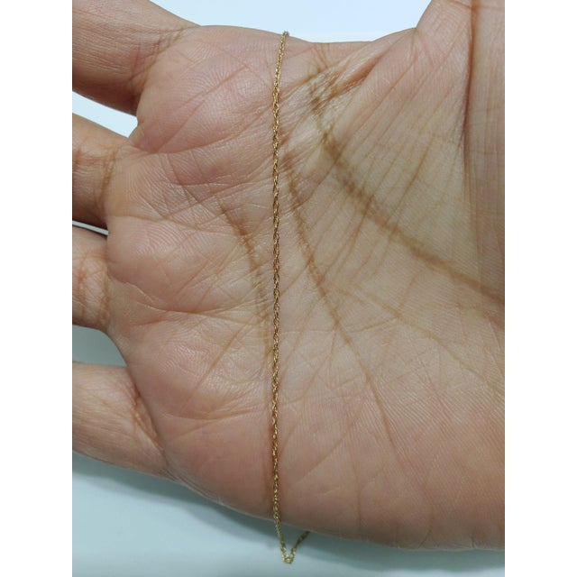 Contemporary Thin Dainty Solid Gold Rope Chain .95mm 14k Yellow or Rose Gold For Sale - Image 3 of 5