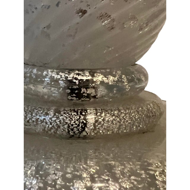 1960s Murano Art Glass Table Lamp Attributed to Toso Murano / Ercole Barovier – Silver Mica Finish For Sale In Houston - Image 6 of 6