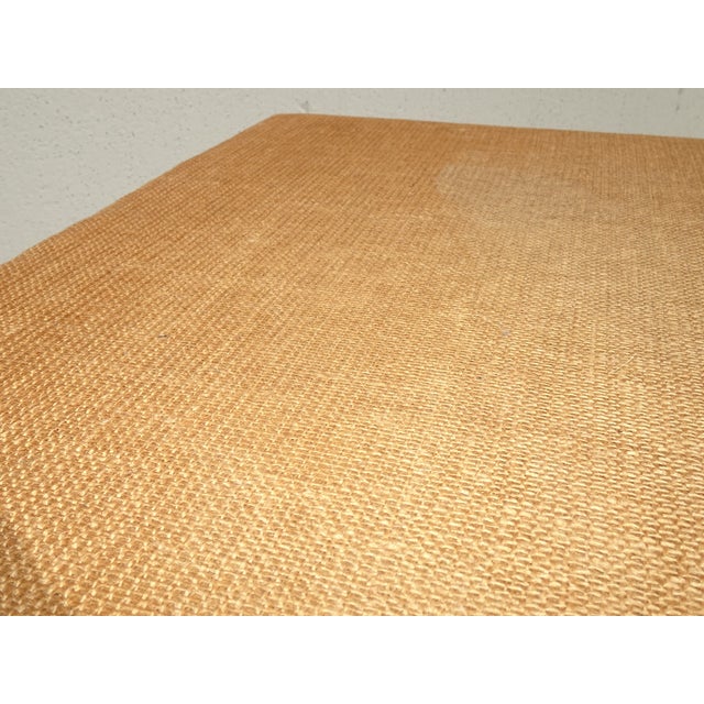 Modern Golden Brown Burlap Bookcase W Decorative Nails For Sale - Image 13 of 15