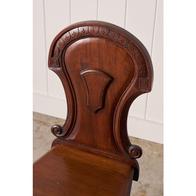 Pair of Late 19th Century Victorian Hall Chairs With Petite Floral Cravings For Sale In Charleston - Image 6 of 10