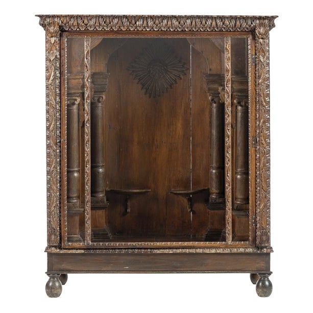 Oratory Cabinet in Chesnut, 19th Century For Sale