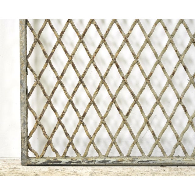Reclaimed Industrial Steel Mesh Security Panel 41.625 X 37 In. For Sale - Image 6 of 10