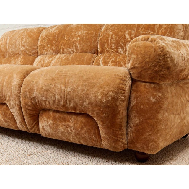Vintage 70’s Italian Velvet Sofa For Sale In Los Angeles - Image 6 of 12