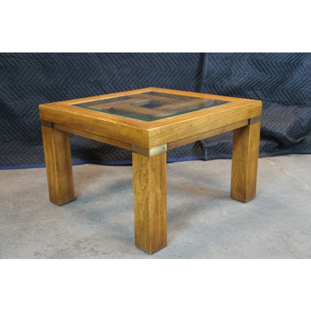 Late 20th Century Drexel Heritage Woodbriar Square Oak Side Accent Tables - a Pair For Sale - Image 6 of 12