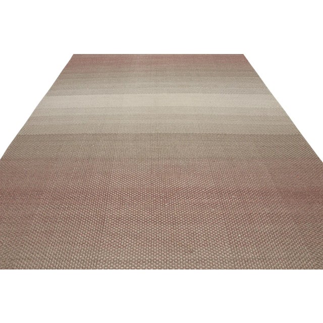 Modern Rug & Kilim’s Scandinavian Style Ombre Kilim Rug in Brown Patterns For Sale - Image 3 of 7