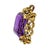 14K yellow gold pendant brooch from the Retro period, circa 1940s, centering a large emerald-cut amethyst measuring...