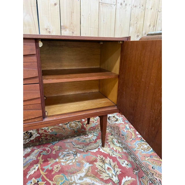 1960s Vintage Scandinavian Sideboard in Teak and Veneer, 1960s For Sale - Image 5 of 10