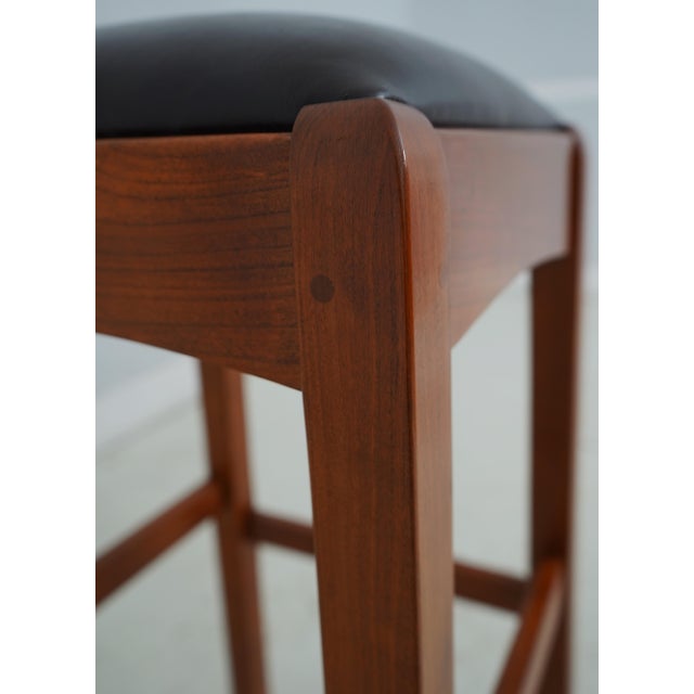 1990s Set of 3 Stickley Arts & Crafts Cherry Bar Stools For Sale - Image 5 of 12