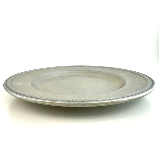 English Vintage Carron Pewter Salad Plates, Freeport Pennsylvania, Set of 8 For Sale - Image 3 of 10
