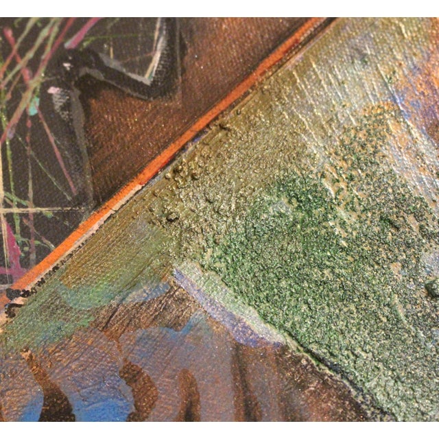 "Tropical Dream" by Paul Hrusovsky, 2023, acrylic on canvas in frame. 37.75" x 37.75" x 1.25"