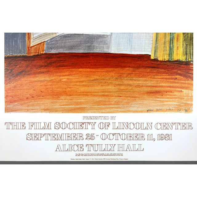 David Hockney David Hockney Window Grand Hotel Vittel Original 1981 New York Film Festival Poster For Sale - Image 4 of 10