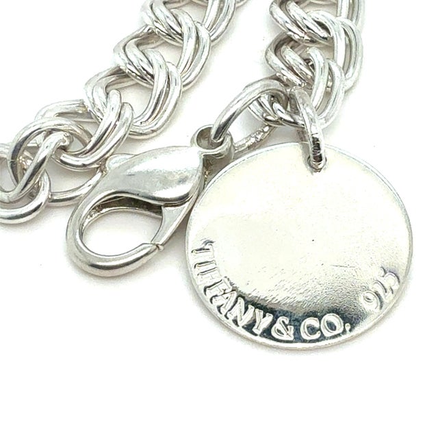 1990s 1990s Tiffany & Co Estate Double Chain Bracelet 7.5" Sterling Silver For Sale - Image 5 of 8
