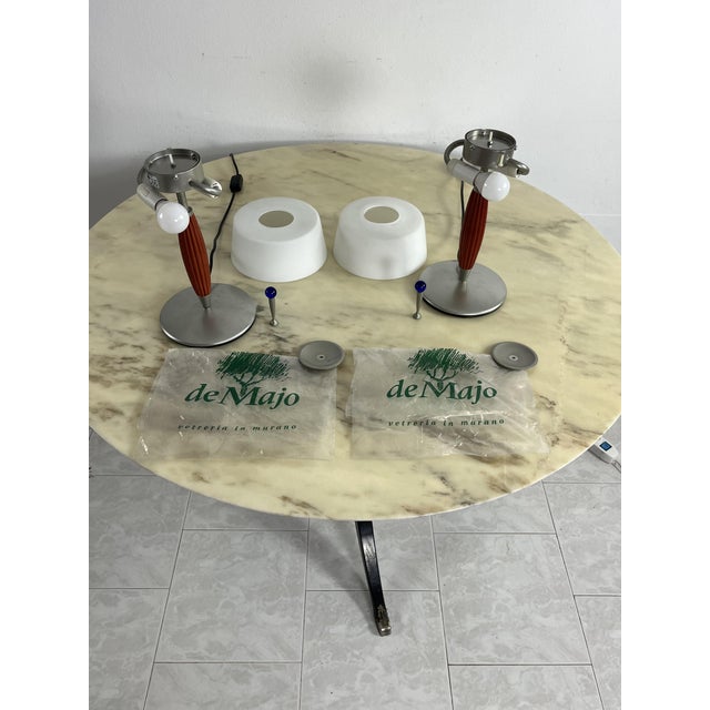 De Majo Murano Glass Table Lamps, 1980s, Set of 2 For Sale - Image 6 of 14