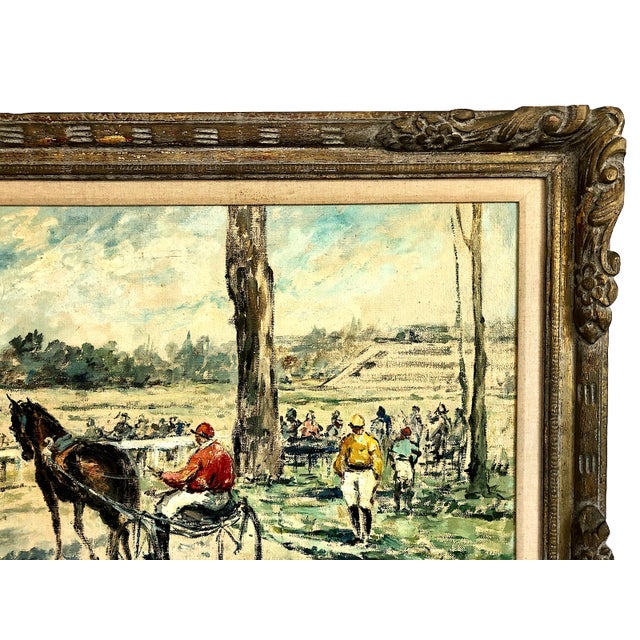 Signed Italian Post Impressionist Painting of Harness Racing by A. Chierichetti For Sale - Image 4 of 8