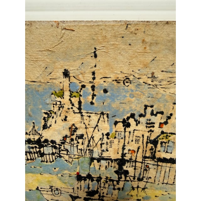 Viking Leon Abstract Art of San Francisco on Cork Board, Mid 20th Century For Sale - Image 9 of 12