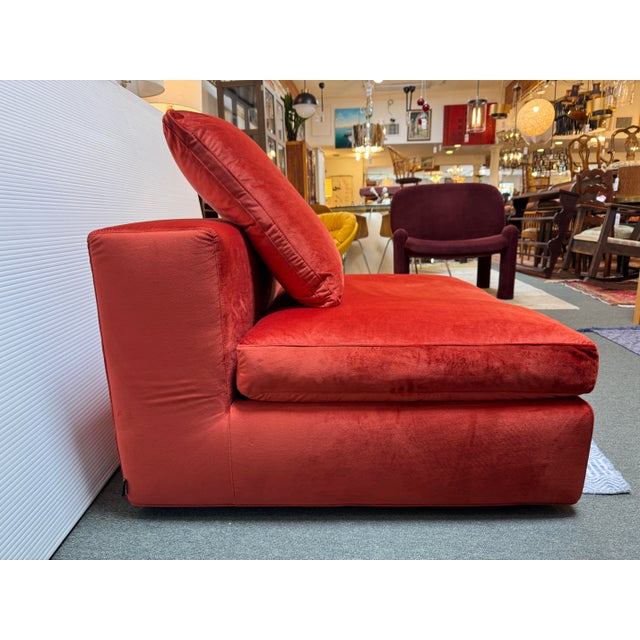 Cappellini Cappellini Armless Red Slipcovered Chair + Pillow For Sale - Image 4 of 12