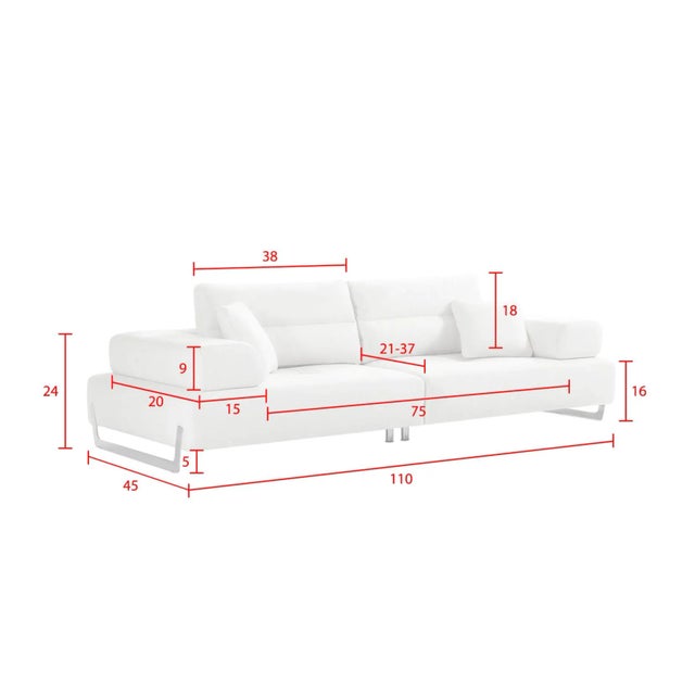 Pasargad Home Ravenna Sofa With Sliding Back & Armrests, White For Sale - Image 11 of 12