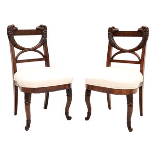 Vintage Carved Side Chairs, 1790s, Set of 2 For Sale