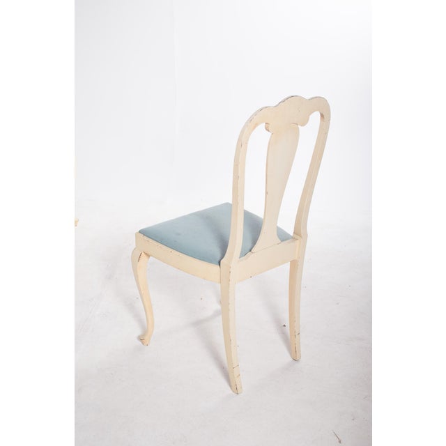 Cream Portuguese White Painted Wood Chairs, 1890s, Set of 6 For Sale - Image 8 of 9