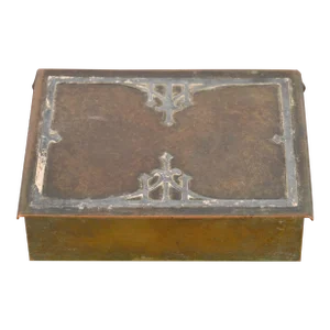 Heintz Arts & Crafts Sterling Silver on Bronze Humidor or Cigarette Box