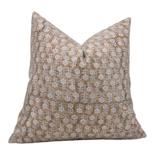 Fabdivine Handmade Pillow Cover 24x24 Inch Block Print Cushion- Tulsi Buti For Sale