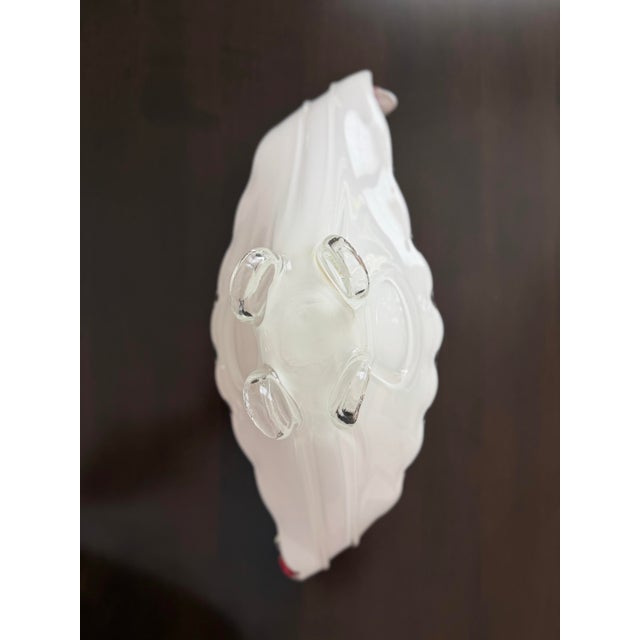 Vintage Murano Pink & White Aventurine Sculptural Centerpiece Bowl — Attributed to Fratelli Toso For Sale In Greensboro - Image 6 of 7