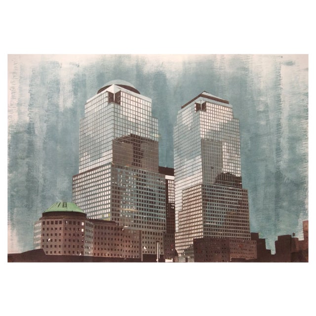 Luis Fernandez, Financial Center, NY, 2005, Mixed Media on Paper For Sale
