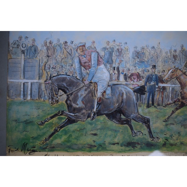 The Duke of Hamilton Winning a Pony Match at Cheltenham October 16th 1866 Watercolour by Finch Mason For Sale In New York - Image 6 of 9