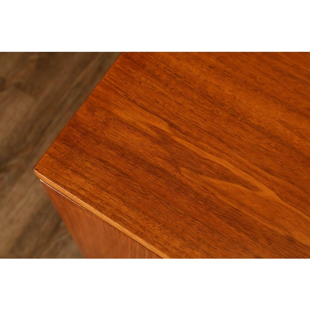 Mid Century Modern Sculpted Walnut Long Dresser For Sale - Image 11 of 18