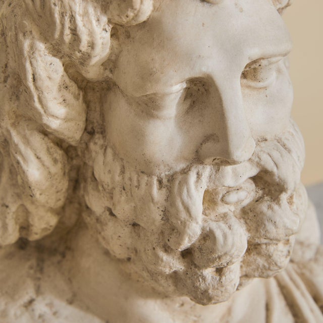 Off-white Vintage French Plaster Bust Sculpture For Sale - Image 8 of 8