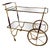 Italian Glass and Wood Bar Trolley in Brass, 1950s For Sale