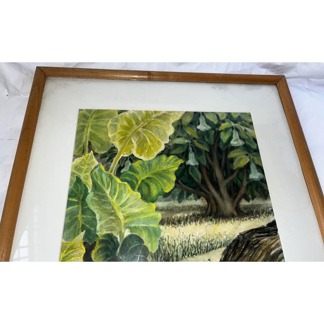 Green 1991 "Olin's Path" Dorothy Dickensen Corbit Watercolor Painting, Framed For Sale - Image 8 of 9