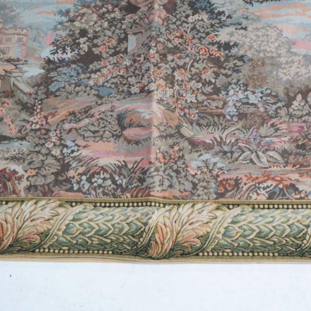 Late 20th Century Contemporary Greco-Roman Scenic Courtyard Wall Tapestry With Figures 20thC For Sale - Image 5 of 7