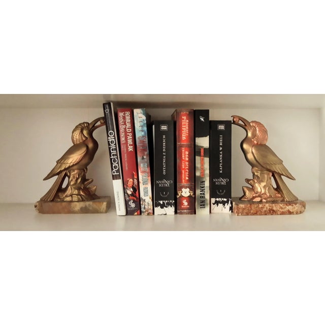 A beautiful pair of original French books for art deco books in the form of exotic birds, the 1920s. Made of metal and...