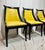 Late 20th Century Empire-Style Ebonized Black Lacquer & Yellow Leather Gondola Dining Chairs For Sale - Image 4 of 8