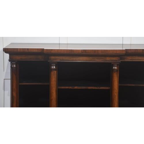 Rosewood Breakfront Open Bookcase, 19th Century For Sale - Image 12 of 17