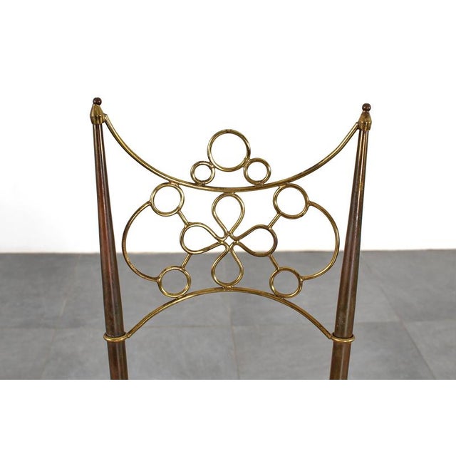 Mid-Century Brass, Metal and White Fabric High-Backed Chairs, Italy, 1950s, Set of 2 For Sale - Image 11 of 18