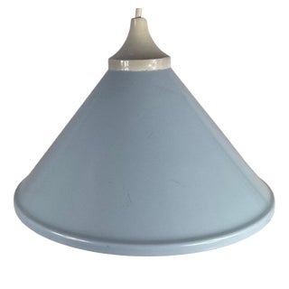Mid-Century Modern Scandinavian Pendant Light in Baby Blue Enameld Steel, 1970s For Sale
