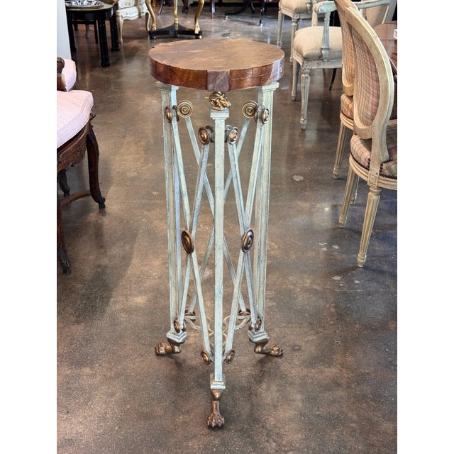 Regency Plant Stand With Painted Top For Sale - Image 9 of 11