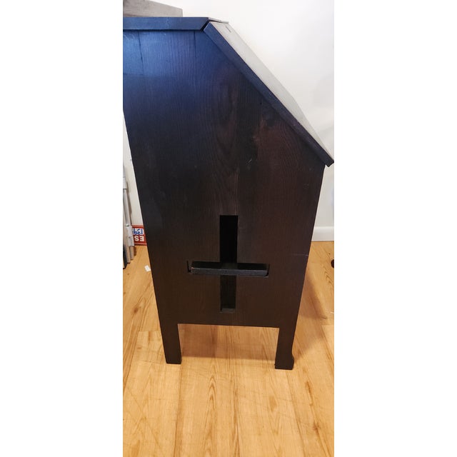 Antique Arts & Crafts MIssion Style Quarter-Sawn Oak Slant Secretary Desk For Sale - Image 4 of 16