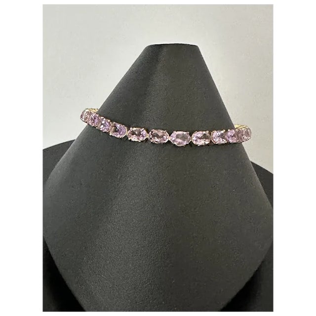 Metal Late 20th Century 30 Carat Amethyst Tennis Bracelet For Sale - Image 7 of 8