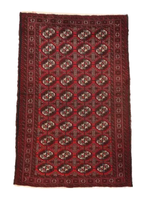 Semi-Antique Persian Bokara Rug- 4′ × 5′10″