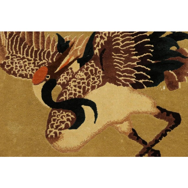 Early 20th Century Antique Chinese Pictorial Rug Tapestry With Traditional Crane Design - 02'00 X 04'01 For Sale - Image 5 of 10