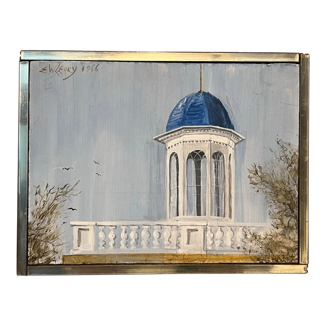 Elizabeth W Leary (1937-), 1966, Midcentury, Acrylic/Oil on Hardboard, “Cupola,” Charleston, Signed For Sale