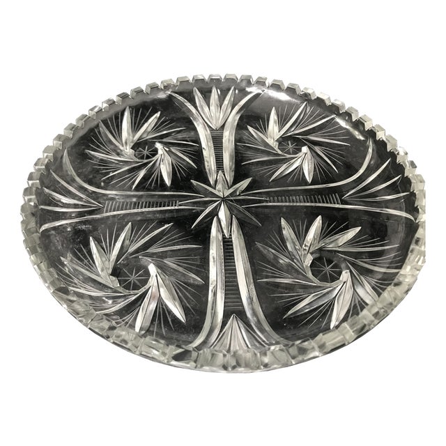 Hand-Cut Crystal Plate, 1970s For Sale