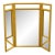 High End Vintage Yellow Painted Asian Inspired Faux Bamboo 56" Tri-View Mirror 625-36 For Sale