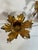 Metal Vintage Mid Century 19" Italian Gilded Tole and Crystals Candle Sconces - A Pair For Sale - Image 7 of 18