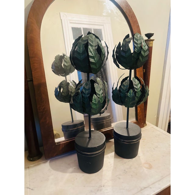 Vintage Tole Topiaries, a Pair For Sale In Charleston - Image 6 of 8