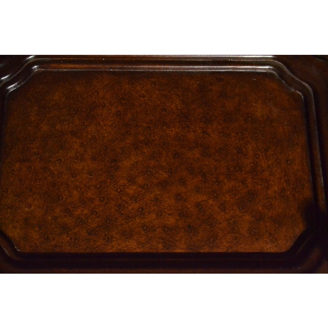Animal Skin Vintage Maitland Smith Brass Bronze Horse Head Equestrian Wine Rack Leather Tray For Sale - Image 7 of 13